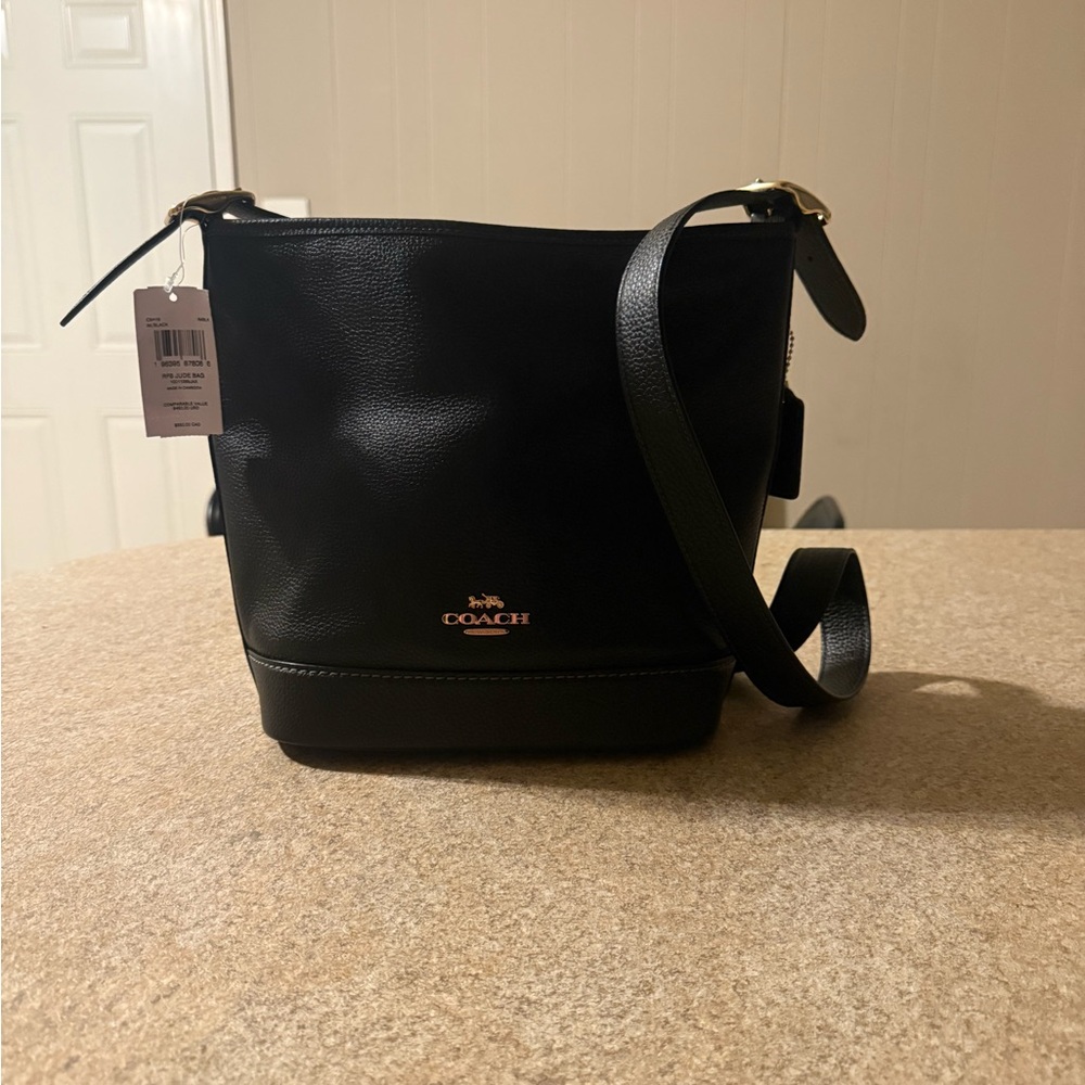 Coach Black Leather Shoulder Bag